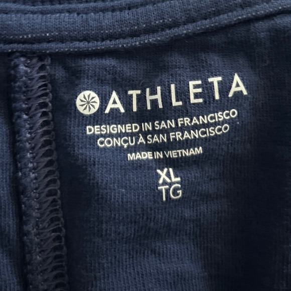 Athleta Sundown Sweatshirt 2.0 Navy Tie Dye Cotton Blend XL - Picture 7 of 9